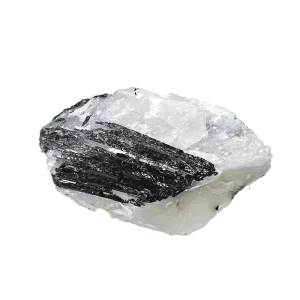 黑碧璽共生白水晶