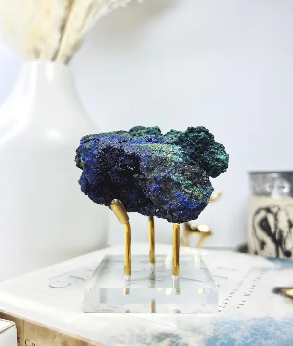 孔雀石共生藍銅礦石