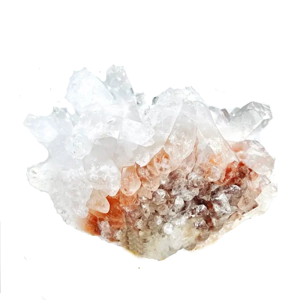 紅兔毛白水晶簇